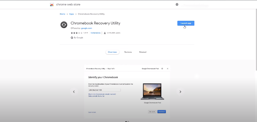 Install Chromebook Recovery Utility 