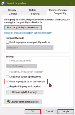 Run Discord as an Administrator